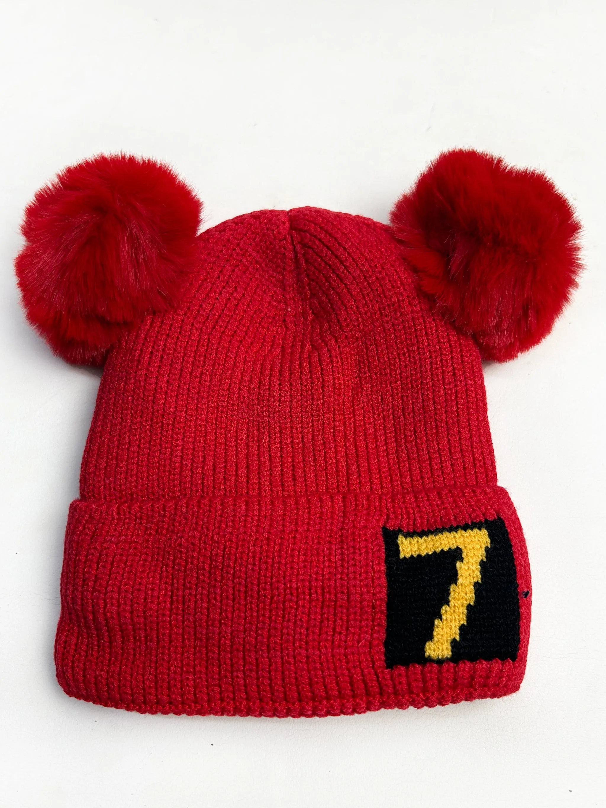 Red Beanie Winter Caps For Kids/Unisex Winter Hat/Warm Knitted Beanie for Kids KWC16