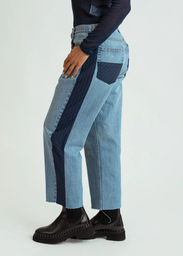 Rentrayage Pinstripe Panel Jeans