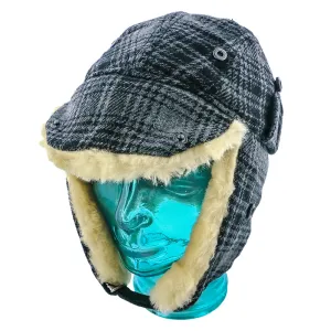 Reykjavk - Woolrich W9416 Aviator Red & Black Plaid Wool Blend Trapper Hat
