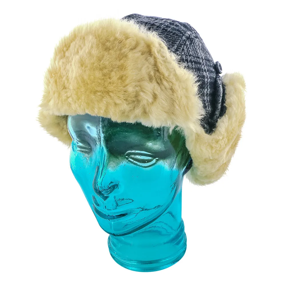 Reykjavk - Woolrich W9416 Aviator Red & Black Plaid Wool Blend Trapper Hat