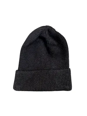 Ribbed Foldover Beanie - Black