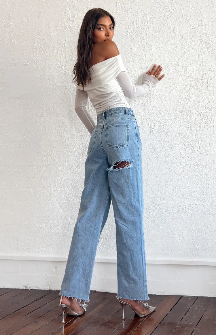 Ronnie Light Wash Denim Straight Leg Jeans
