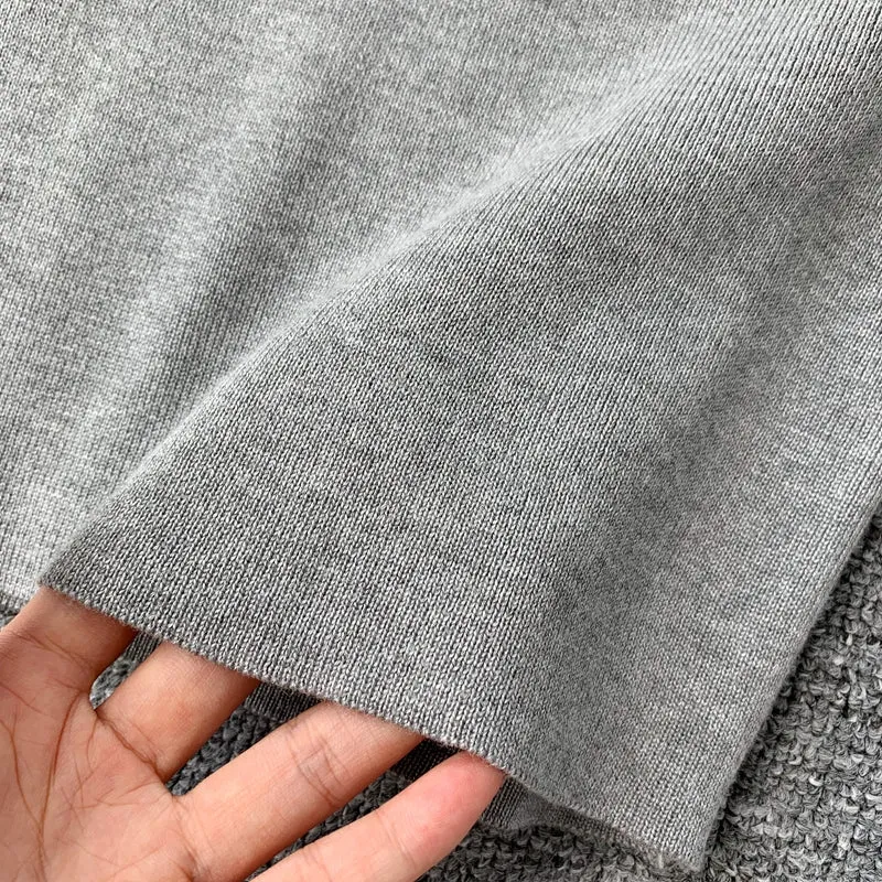 Round Neck Stretch Knitted Tight-fitting Hip Dress