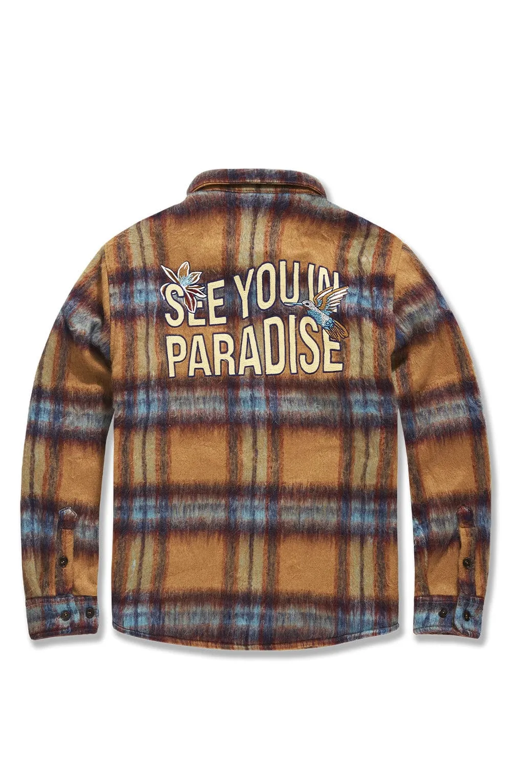 See You In Paradise Flannel Shacket (Wheat)
