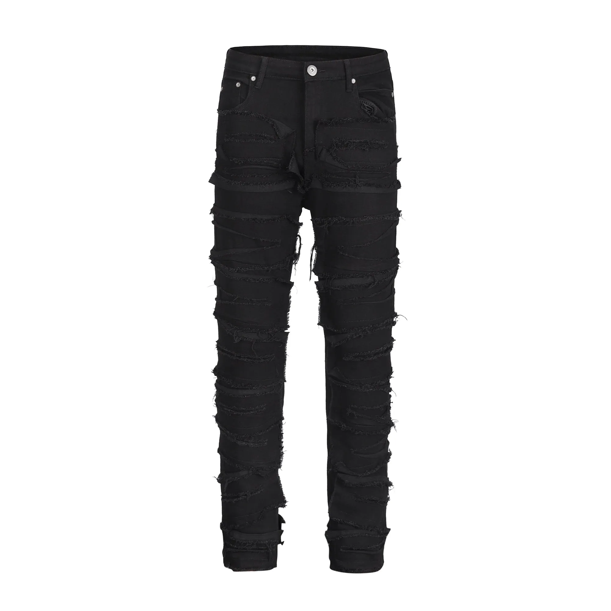 Skinny fit slashed denim jeans