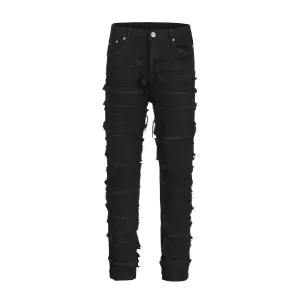 Skinny fit slashed denim jeans