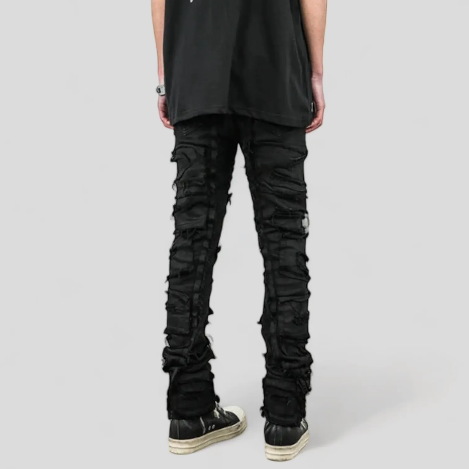 Skinny fit slashed denim jeans