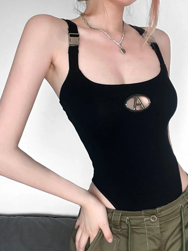 Skinny Sleeveless Halter Bodysuit