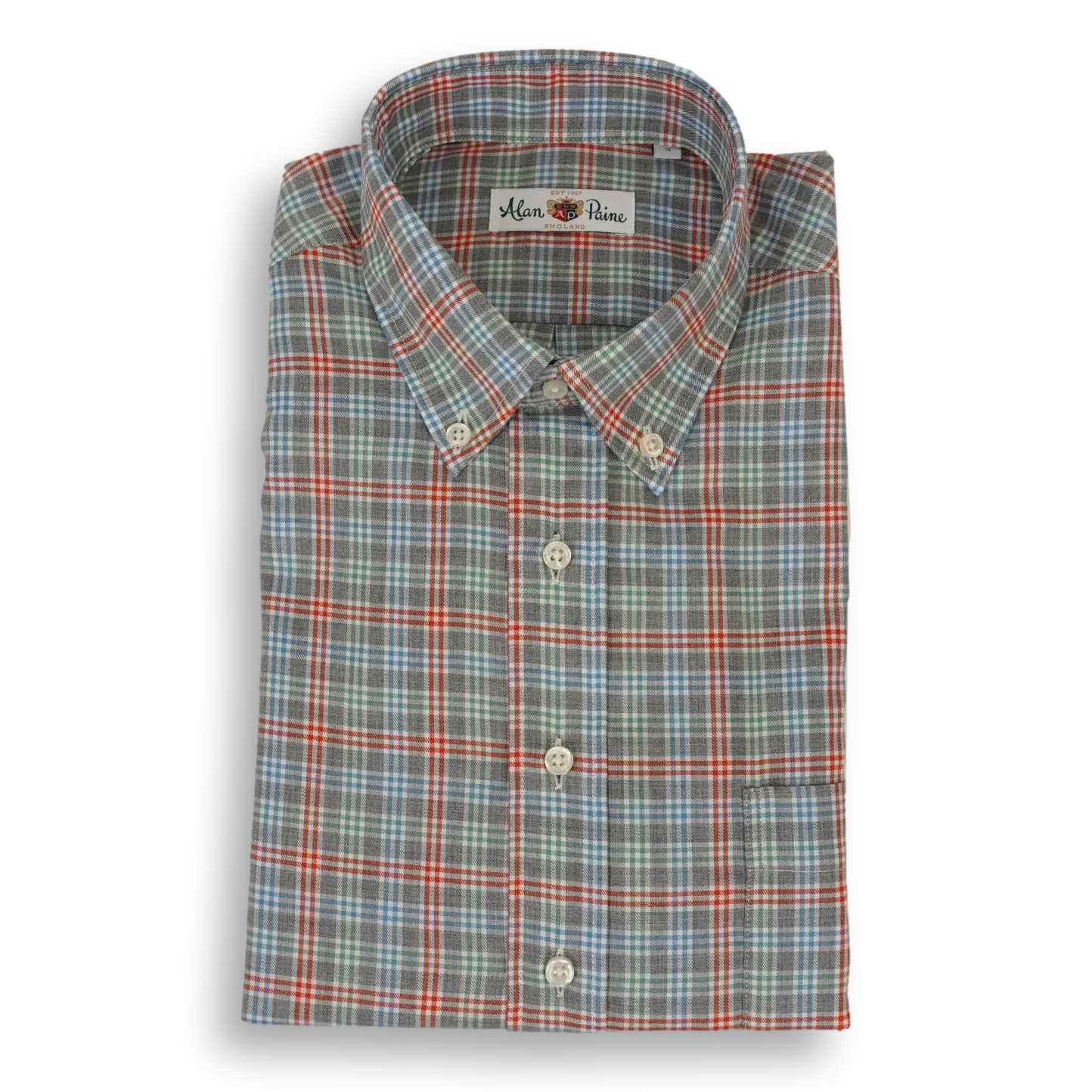Slate Grey with Multicolor Check Sport Shirt