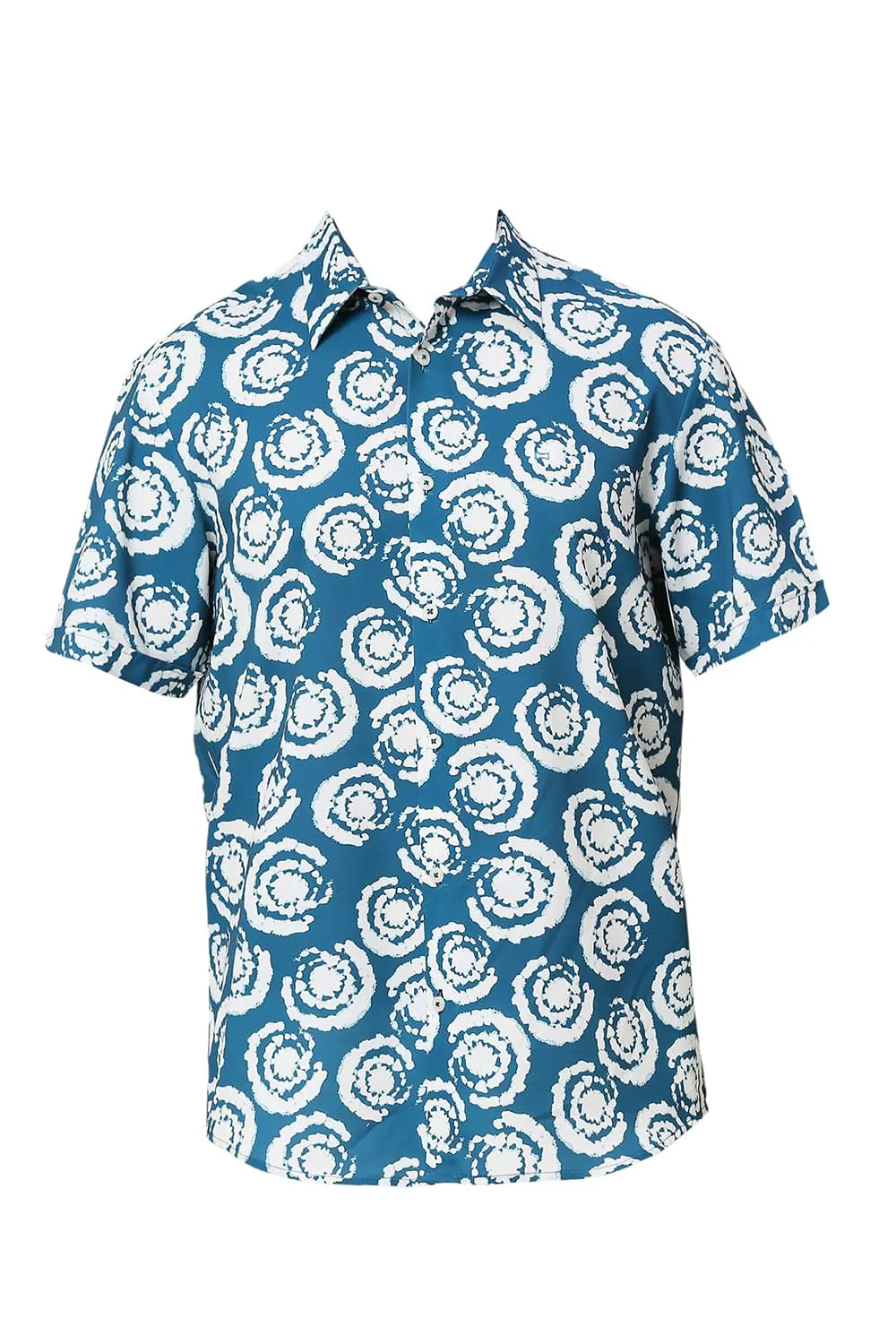 Slim Fit Polyester Printed Halfsleeves Shirt