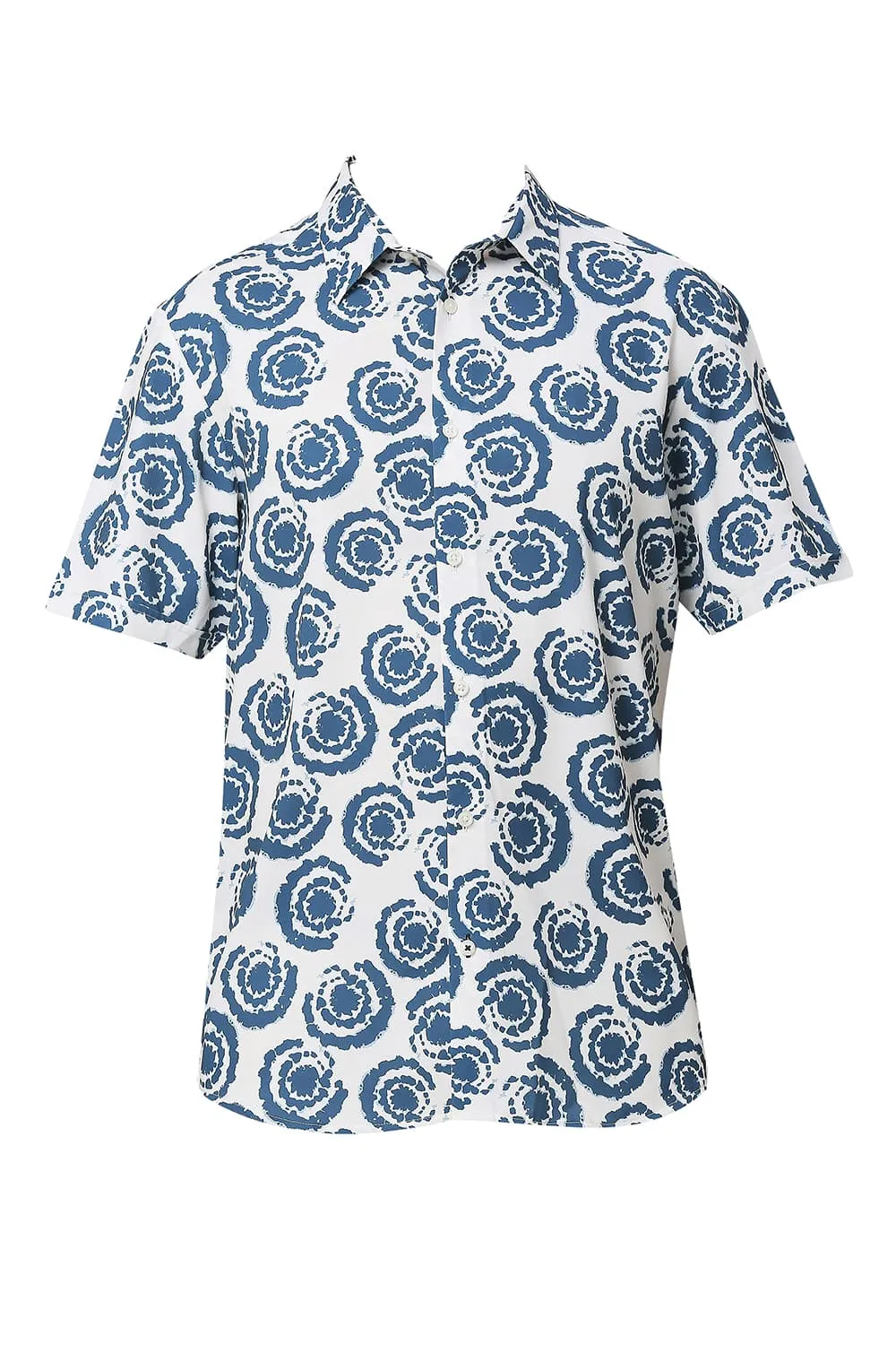 Slim Fit Polyester Printed Halfsleeves Shirt