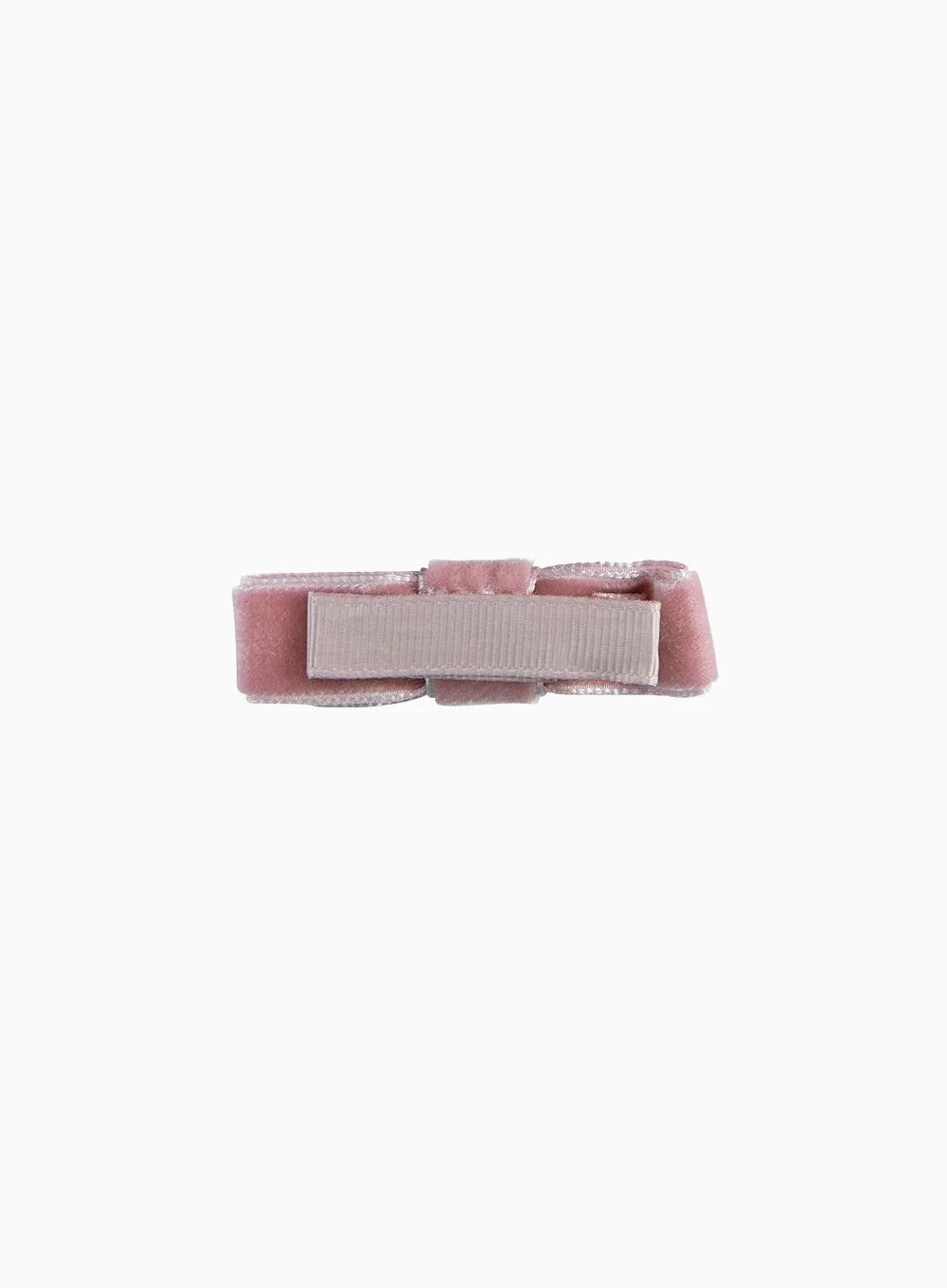 Small Velvet Bow Hair Clip in Blush
