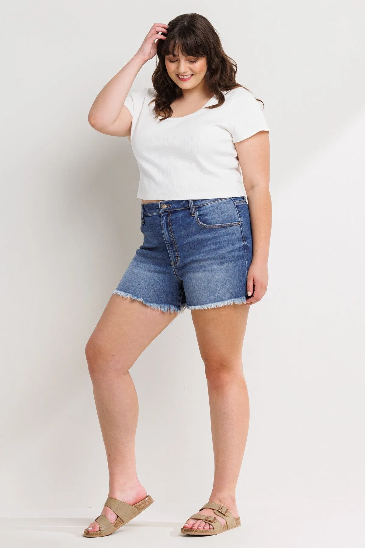 Sneak Peak High Rise with Frayed Hem