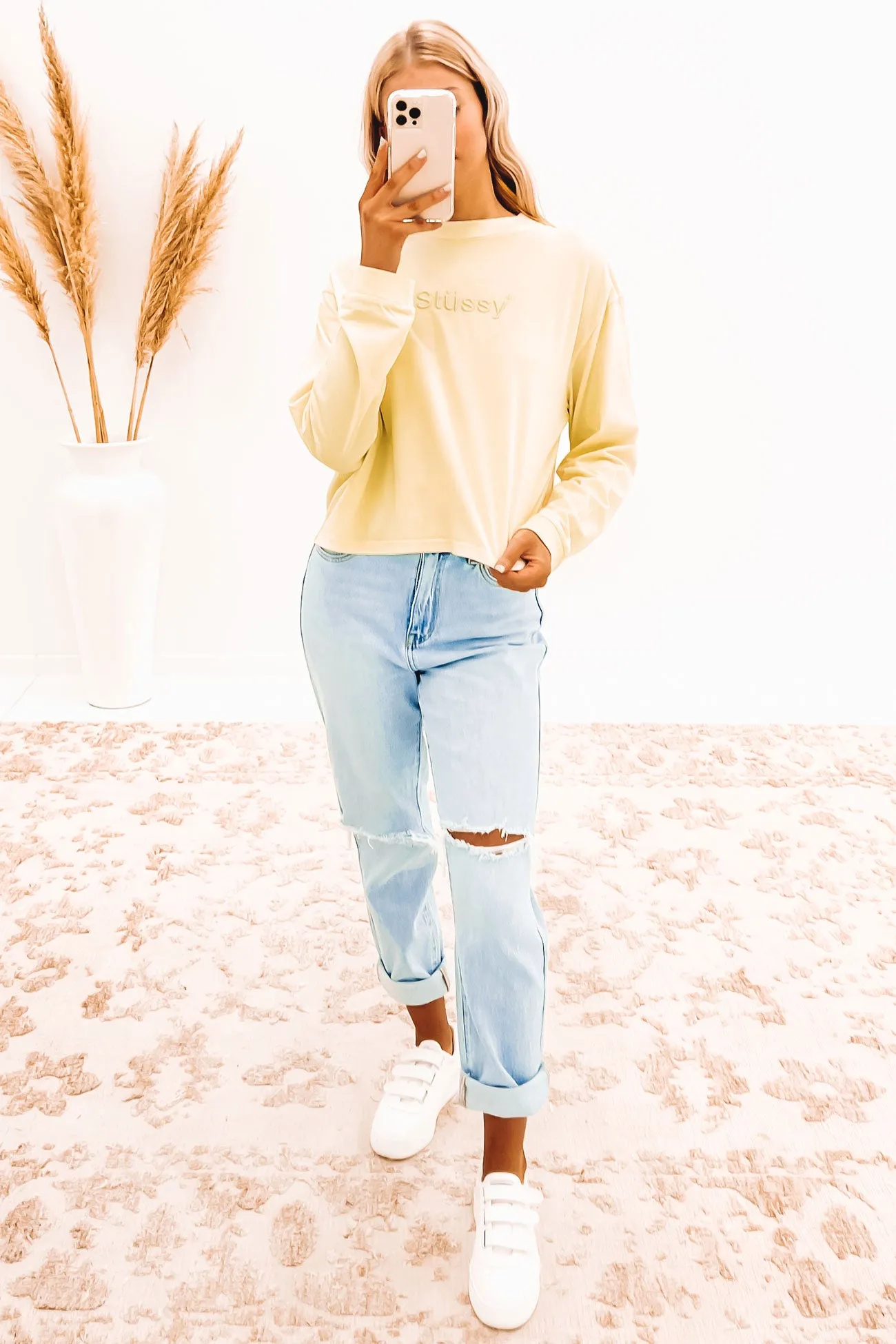Solace Mock Neck Long Sleeve Tee Oatmeal