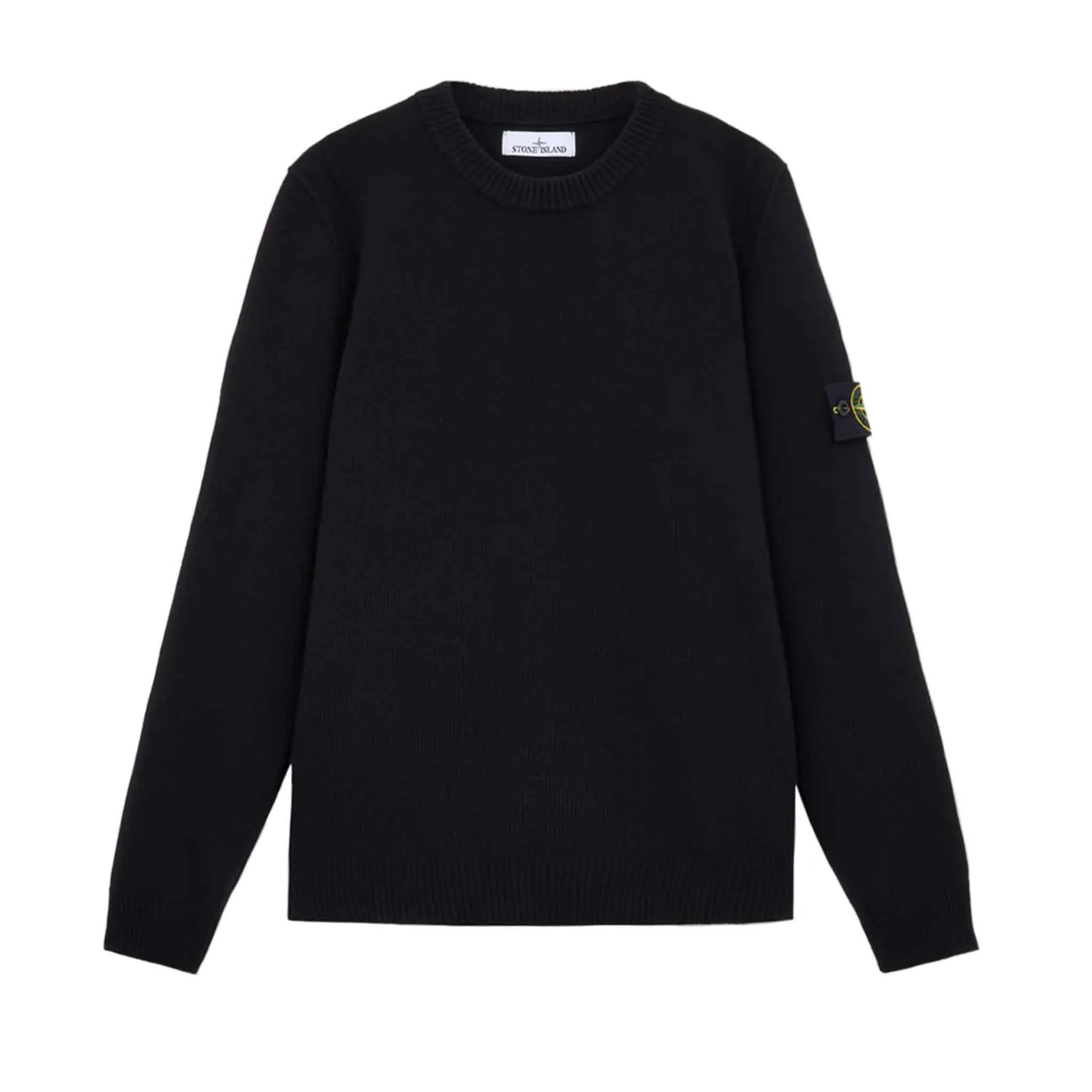 Stone Island Lambwool Crewneck Sweater in Black