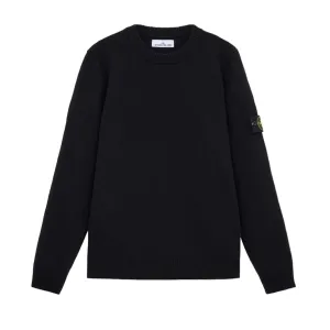 Stone Island Lambwool Crewneck Sweater in Black