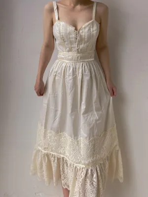 Strap Corset Dress with Lace Splicing