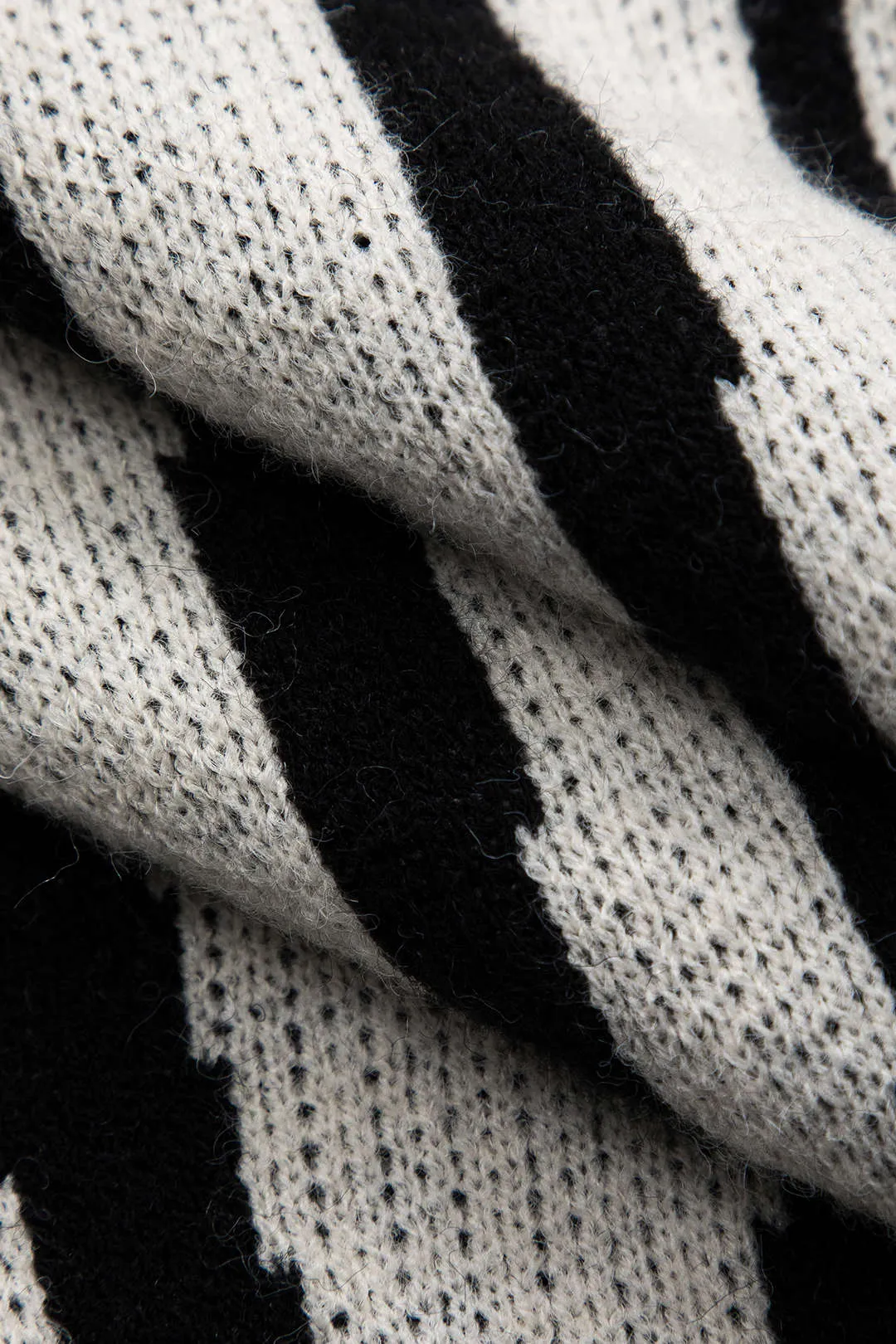 Sweater Stripe Boat Neck Long-Sleeve Top