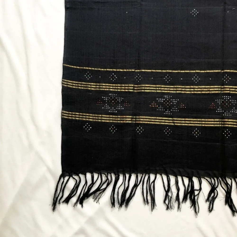 Tangaliya Black and gold Stole