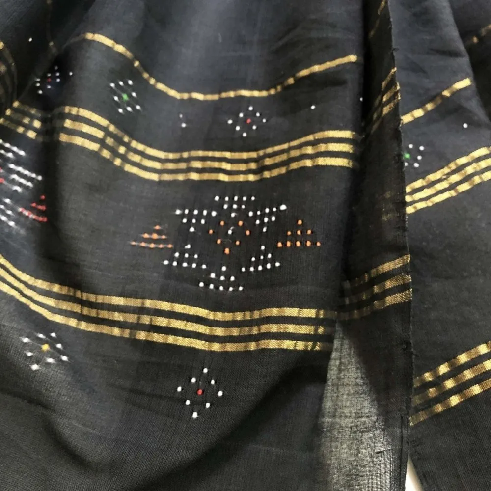 Tangaliya Black and gold Stole