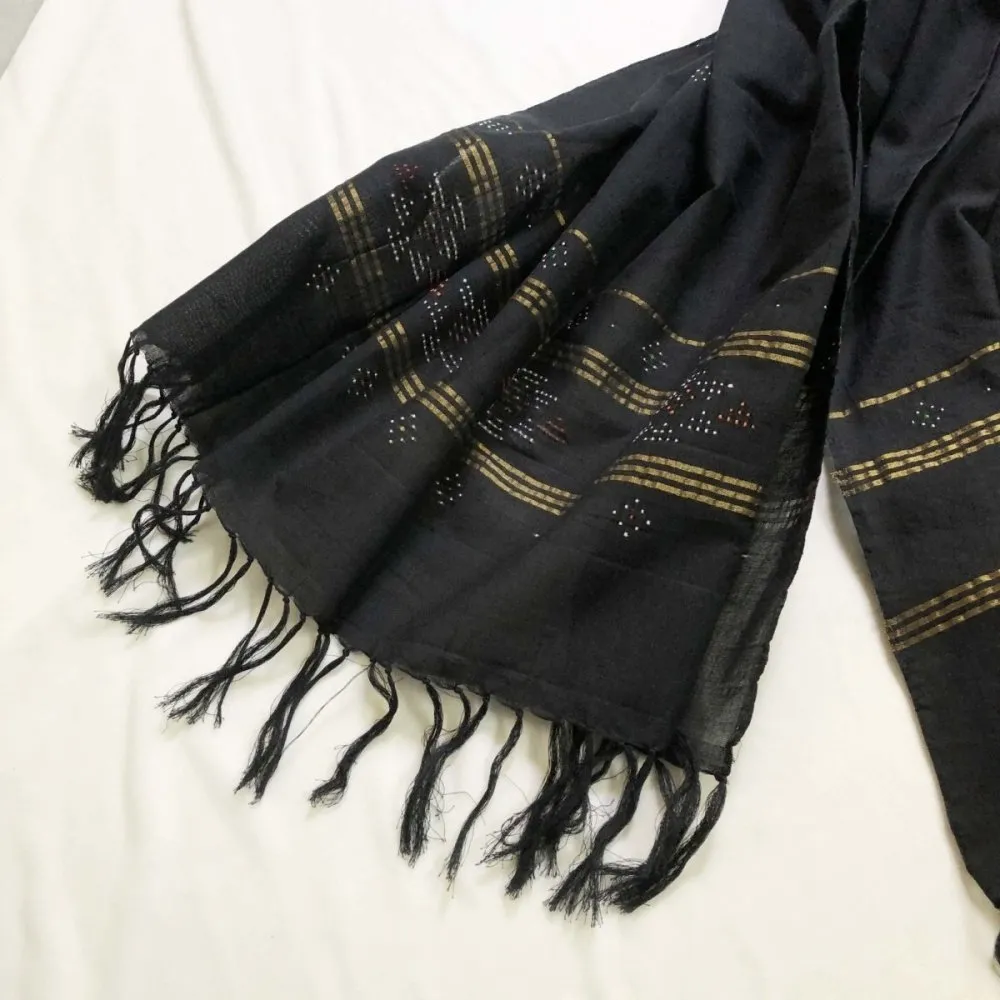 Tangaliya Black and gold Stole