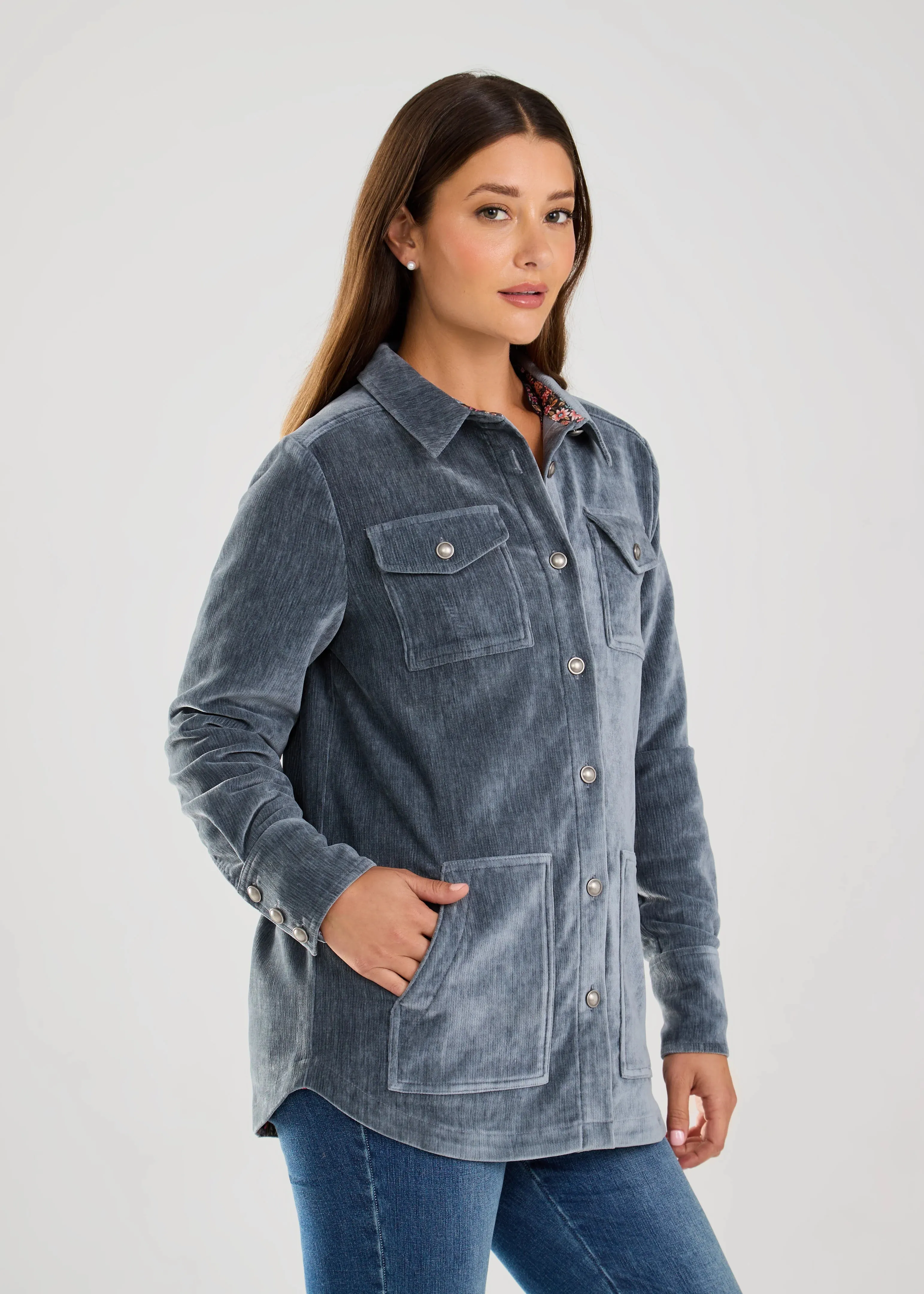 Textured Vetvet Shacket. Style FD1940826