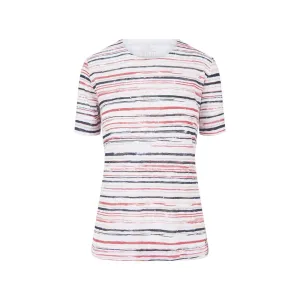 TIGI 10/12 Painterly Stripe Short Sleeve Top