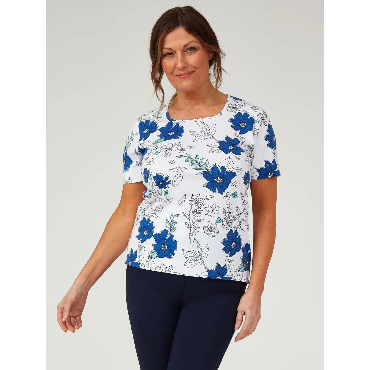 TIGI 14/16 Sketch Floral Square Neck Top