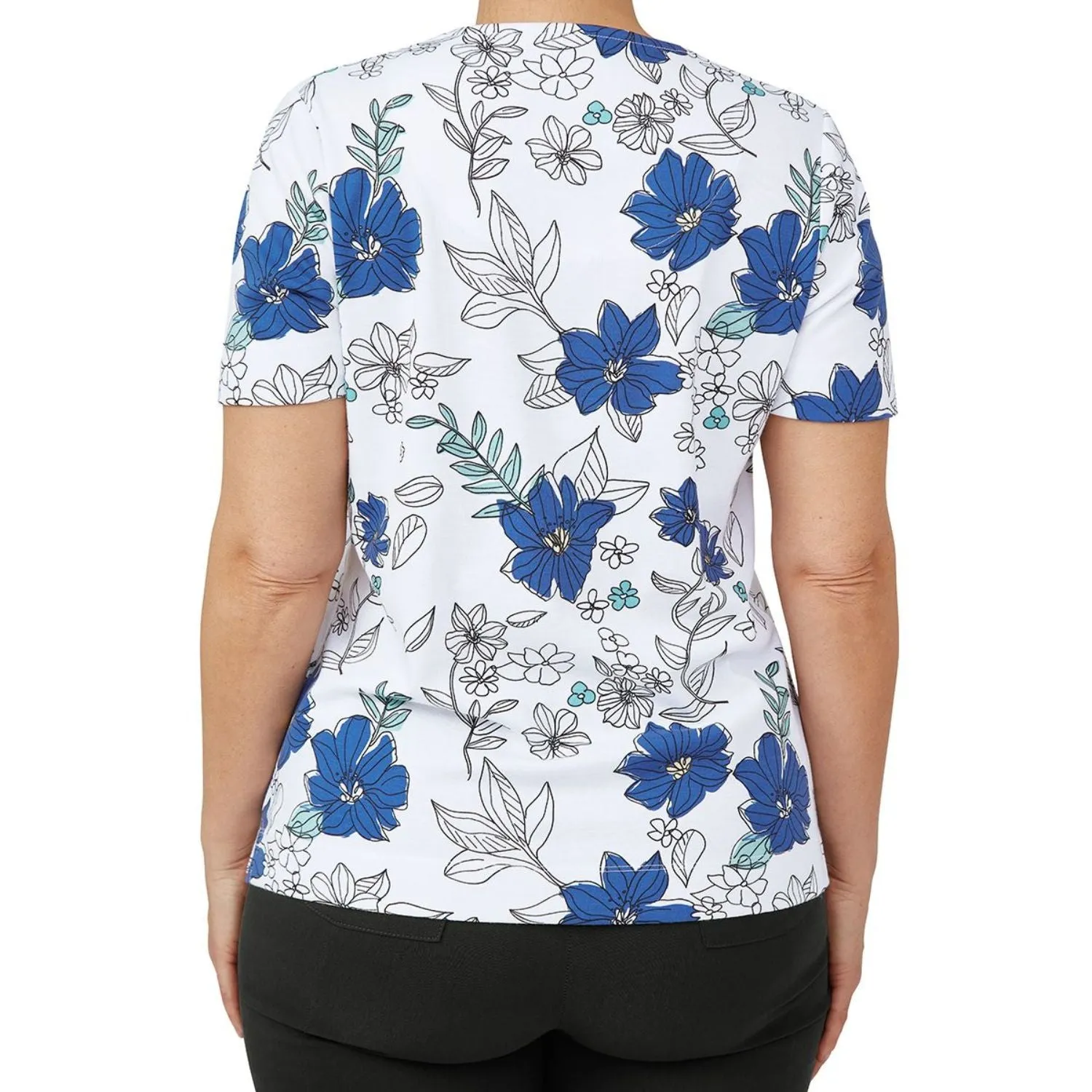 TIGI 14/16 Sketch Floral Square Neck Top