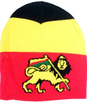 unisex rasta beanie hat with lion Case of 144