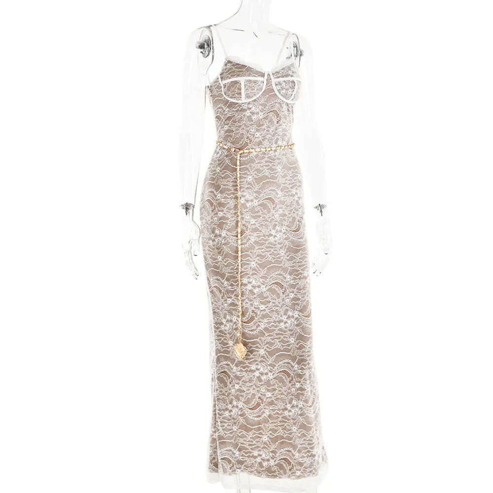 Valerie Lace Print Maxi Dress