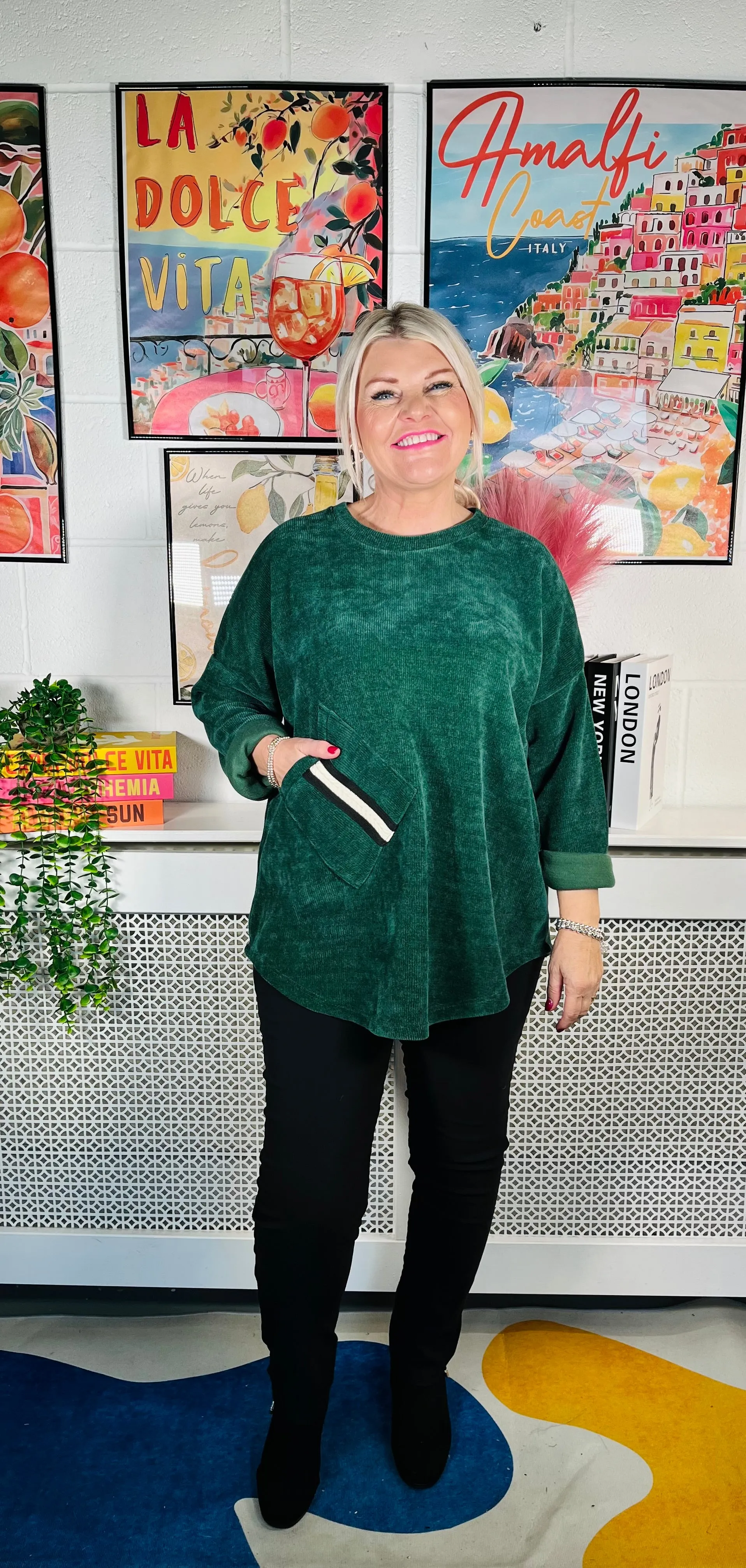 Verity Chenille Sweater - Bottle Green