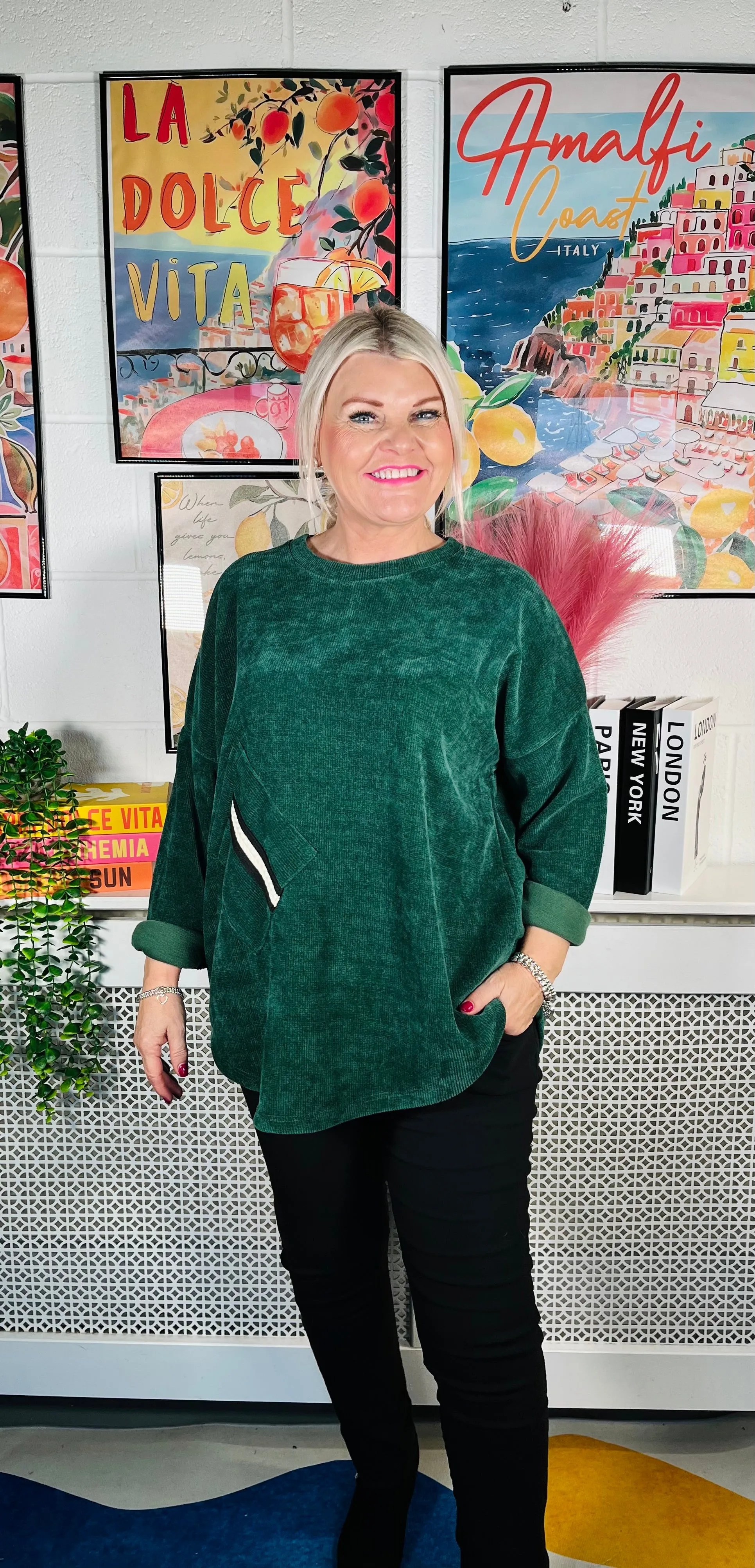 Verity Chenille Sweater - Bottle Green