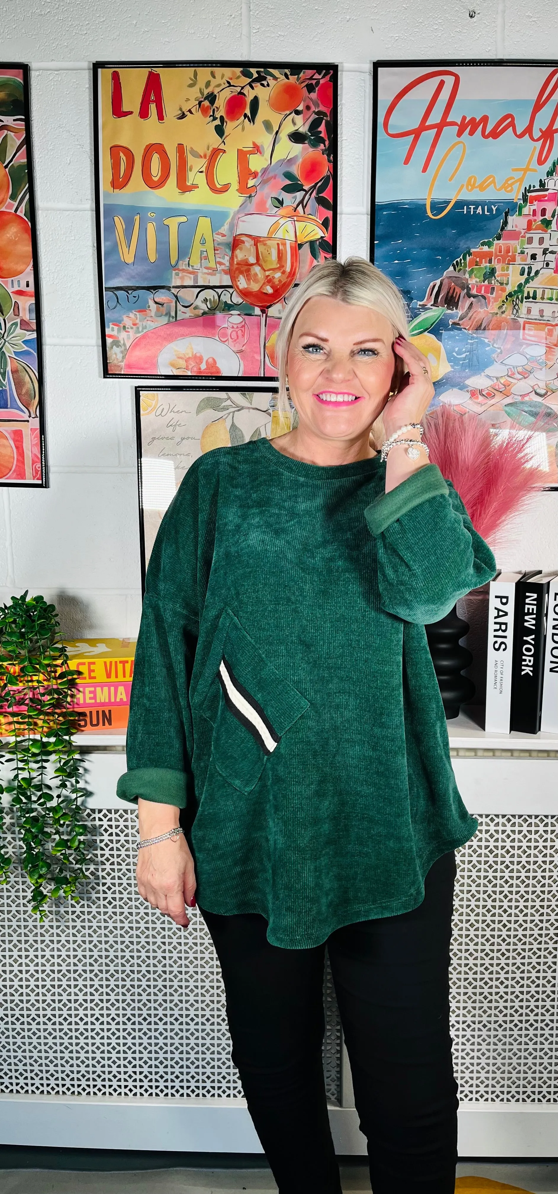 Verity Chenille Sweater - Bottle Green
