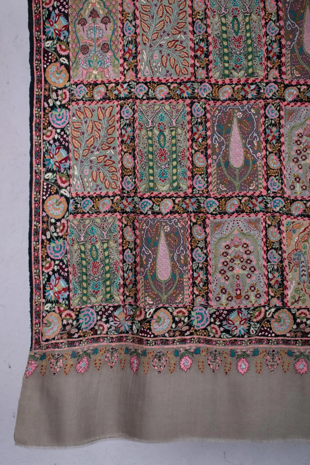 Wedding Pashmina Jamavar Shawl - INDIGO