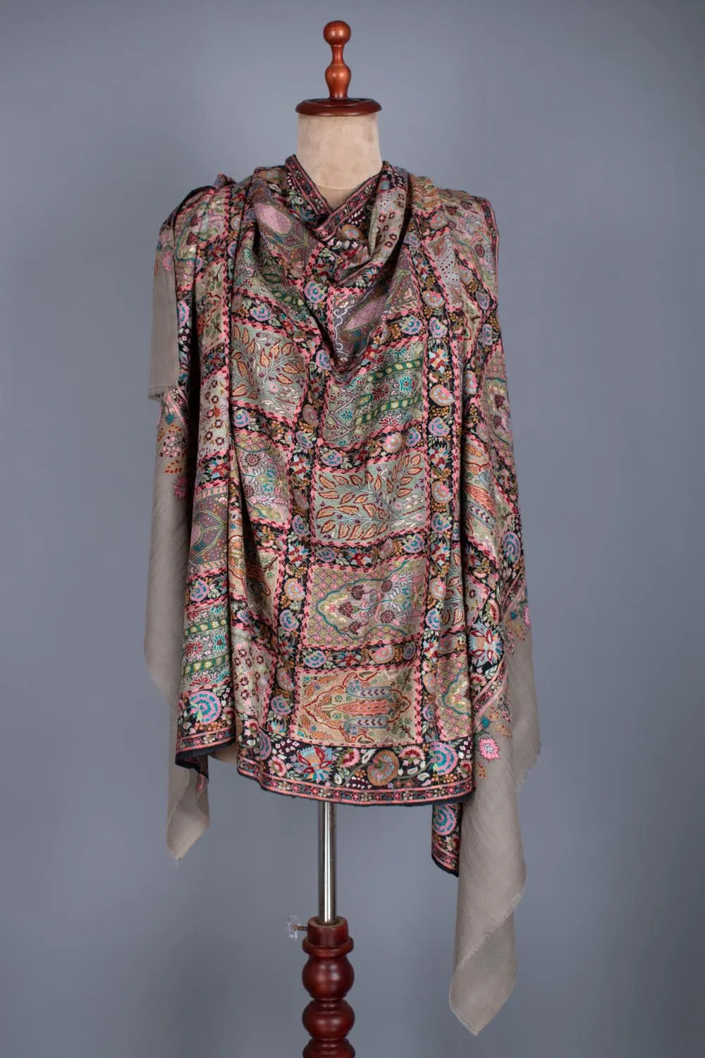 Wedding Pashmina Jamavar Shawl - INDIGO