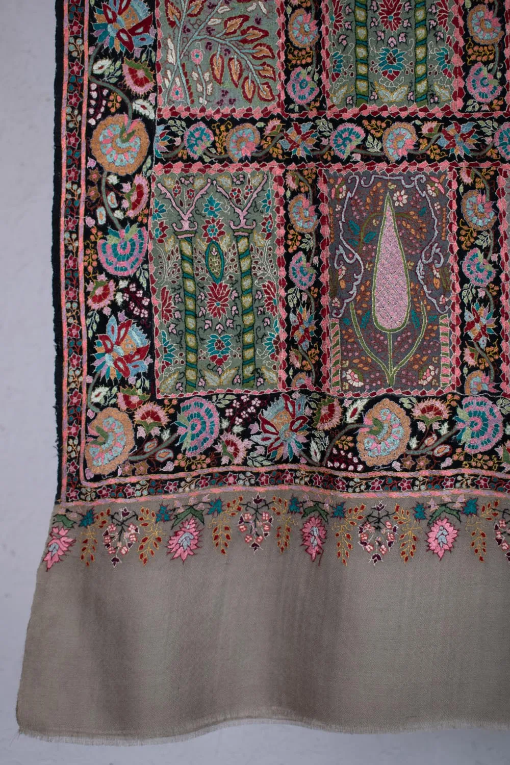 Wedding Pashmina Jamavar Shawl - INDIGO
