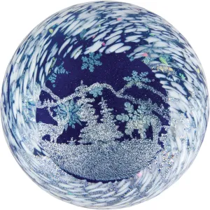Winter Wonderland Seasonal Series Paperweight 2404 Handblown Glass Paperweight by Glass Eye Studio