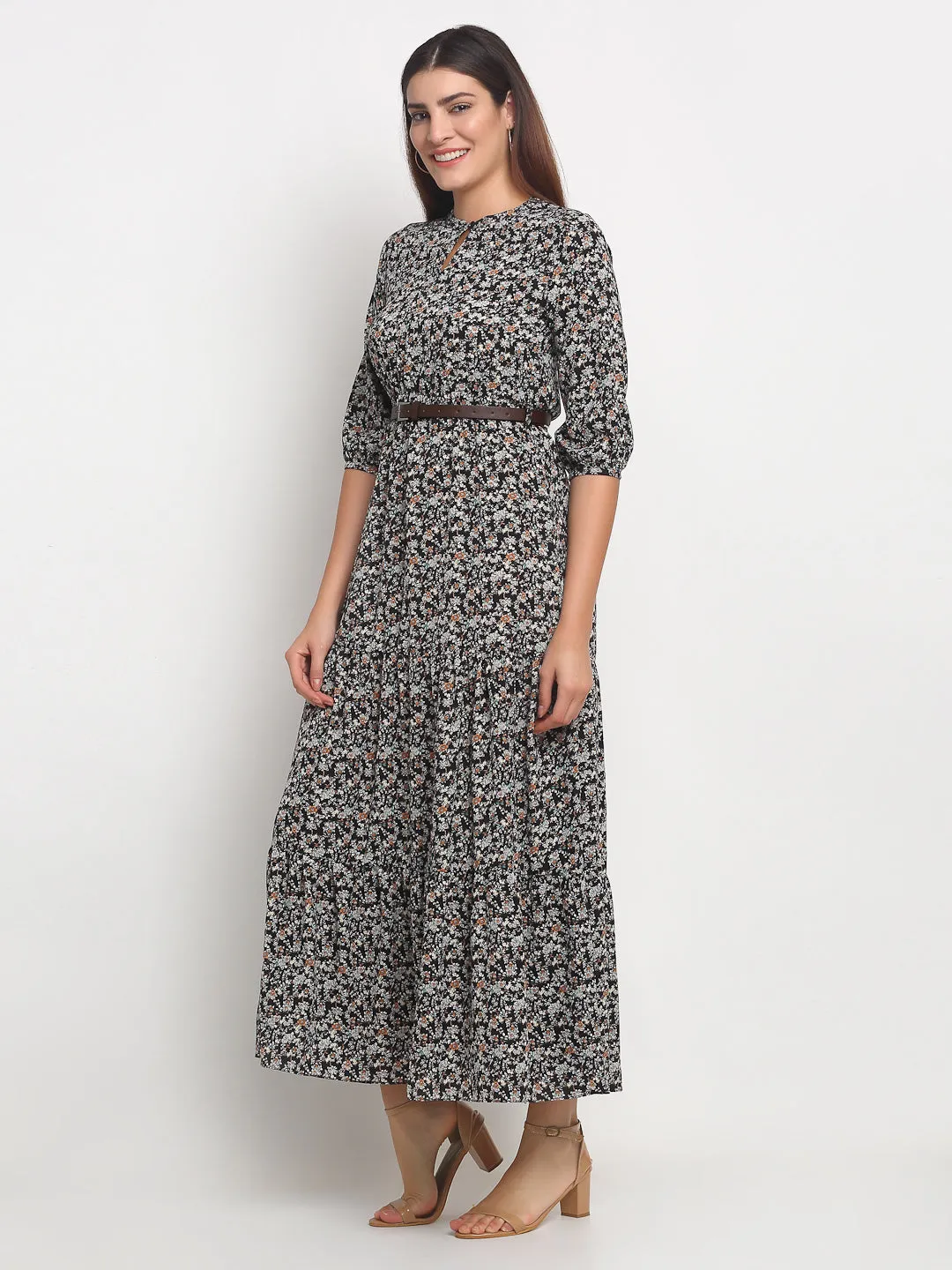 Women Leopard Printed Maxi Dress