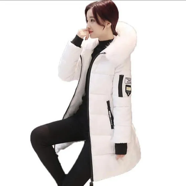 women winter jacket plus size 2017 army green womens jacket thick Fur Hooded long Down Cotton Padded Female Coat Parka QH0391