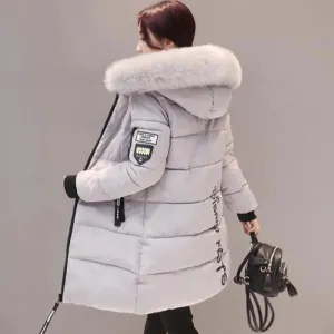 women winter jacket plus size 2017 army green womens jacket thick Fur Hooded long Down Cotton Padded Female Coat Parka QH0391
