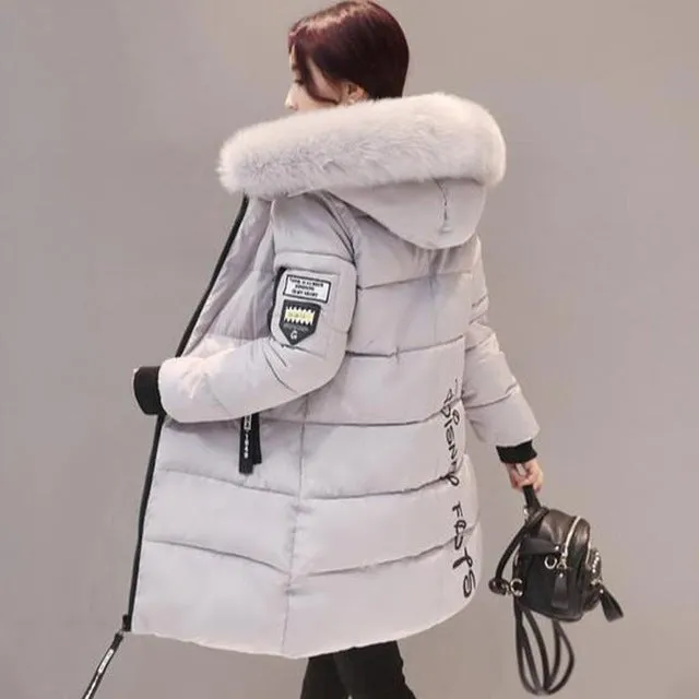 women winter jacket plus size 2017 army green womens jacket thick Fur Hooded long Down Cotton Padded Female Coat Parka QH0391