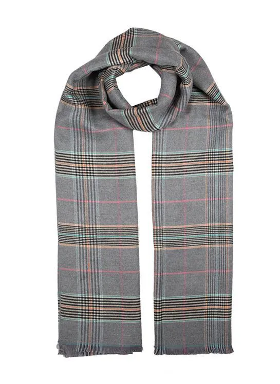 Women's Plaid Check Knitted Scarf