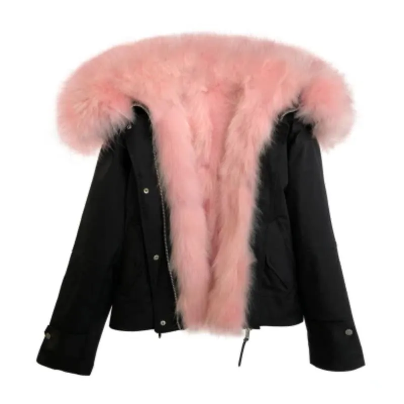 Women's Winter Casual Short Warm Parka With Fox Fur
