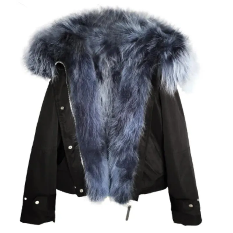 Women's Winter Casual Short Warm Parka With Fox Fur