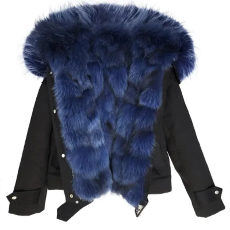 Women's Winter Casual Short Warm Parka With Fox Fur