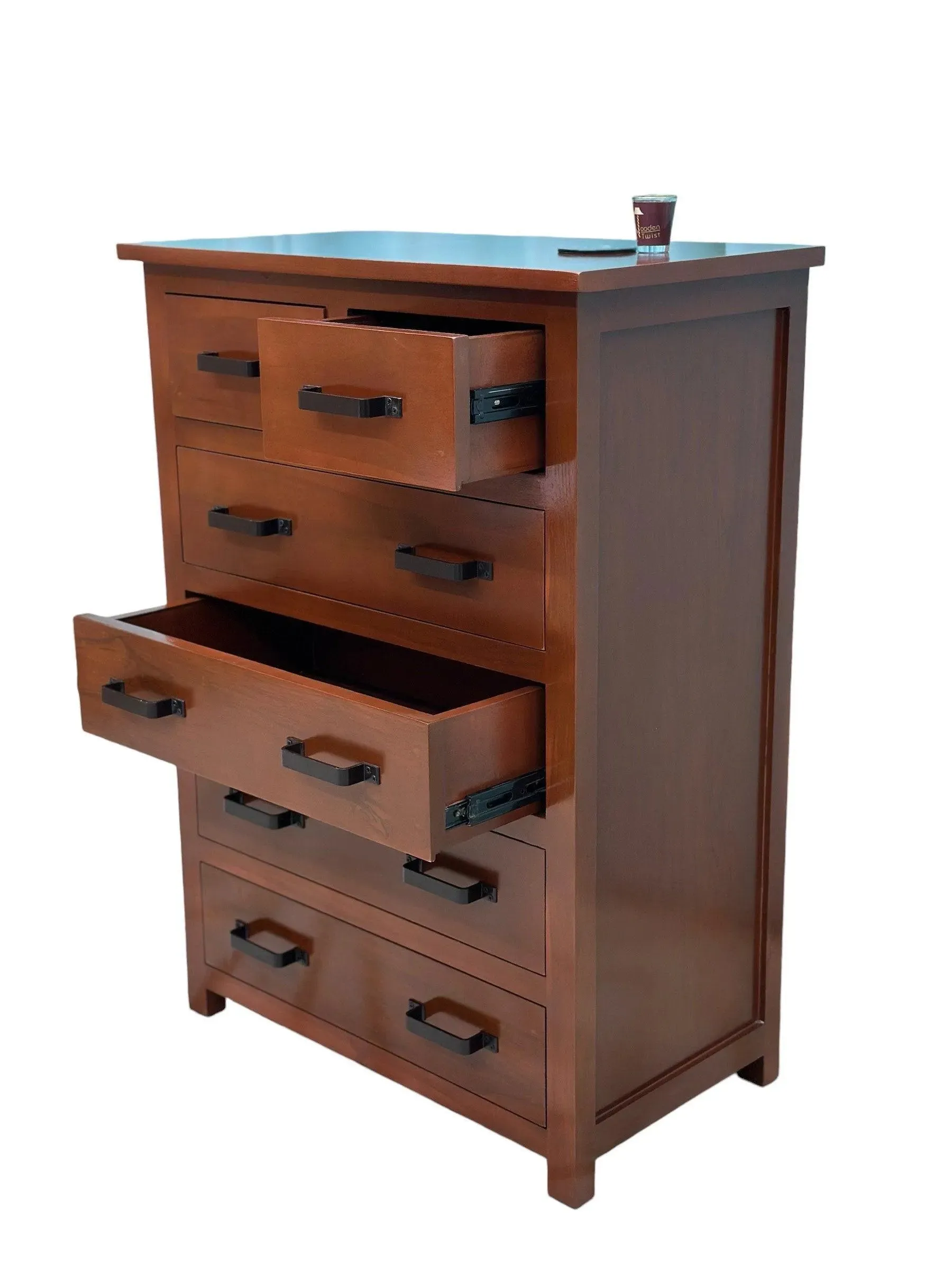 Wooden Standard Chest of 6 Drawers Storage Cabinet (Teak Wood)
